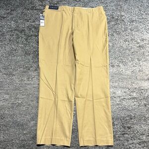 NWT Polo Ralph Lauren Pants Chino Pleated Mens 36x29 Beige Silk Cotton Blend